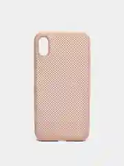 Коралловый меланж чехол iPhone Xs Max пластиковый+силиконовый в сетку