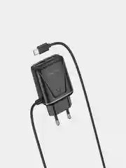 Черный сетевое зарядное устройство BOROFONE BA50A, ккабель Type-C, 2 USB, 2.1 A