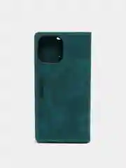 Тёмно-зелёный чехол для iPhone 12 Pro Max с карманом для карт и подставкой