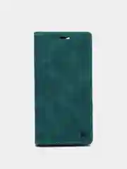Тёмно-зелёный чехол для iPhone 12 Pro Max с карманом для карт и подставкой