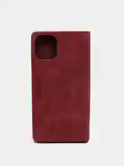 Бордовый чехол для iPhone 11 с карманом для карт и подставкой