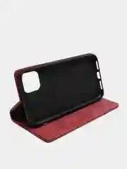 Бордовый чехол для iPhone 11 с карманом для карт и подставкой