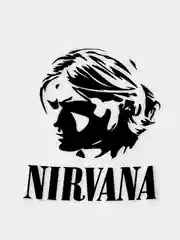 Переливающаяся наклейка "Нирвана. Курт Кобейн" (Nirvana), без фона