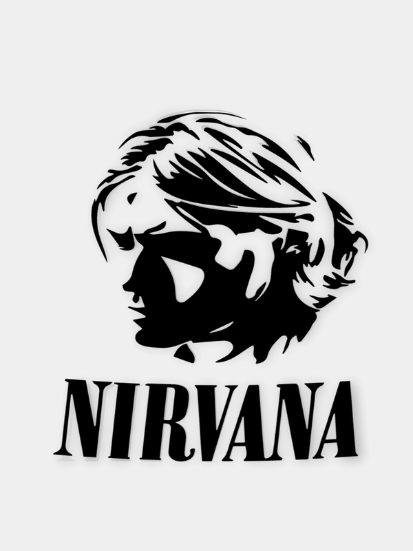 Переливающаяся наклейка "Нирвана. Курт Кобейн" (Nirvana), без фона