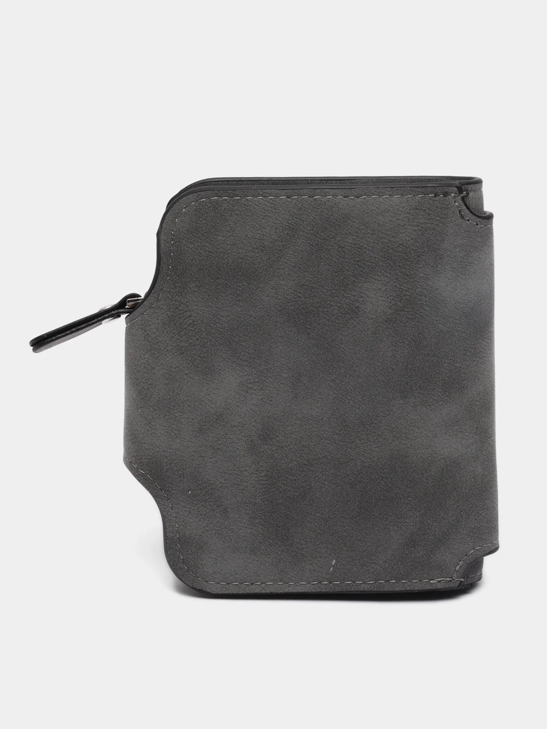 Тёмно-серый женский кошелек Baellery mini из замшевой экокожи, 10 цветов