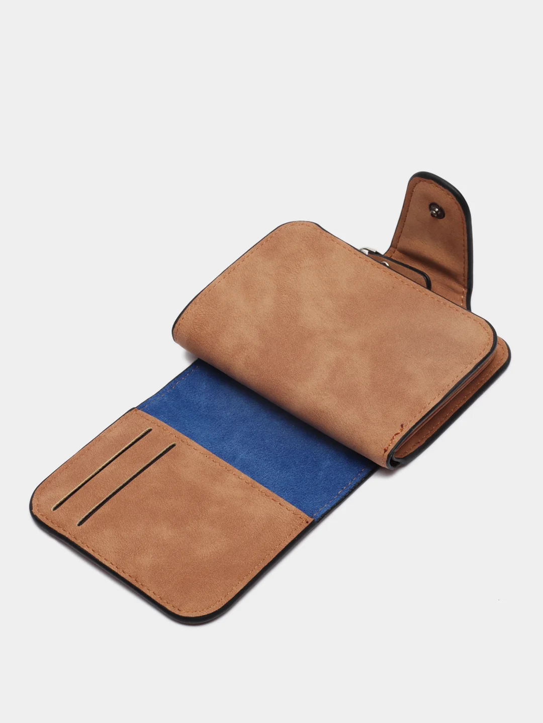 Коричневый женский кошелек Baellery mini из замшевой экокожи, 10 цветов