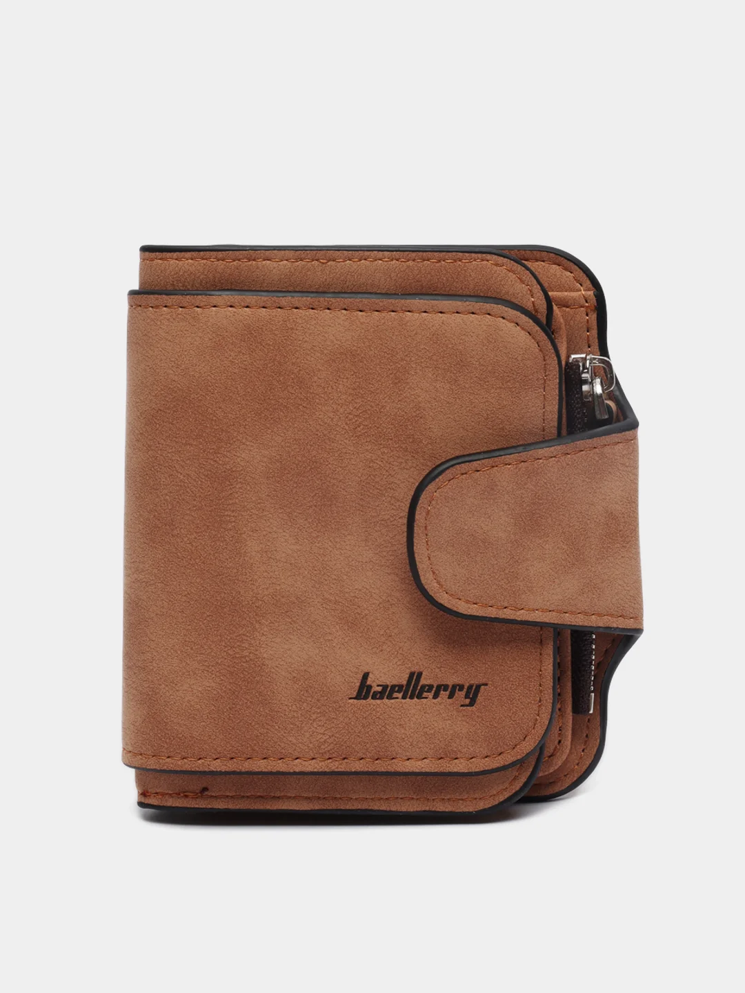 Коричневый женский кошелек Baellery mini из замшевой экокожи, 10 цветов