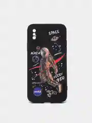 Хром чехол на телефон с принтом рисунком "NASA" iPhone 7/8 Plus, XS, XR, 11, 12 Pro, 13 Pro