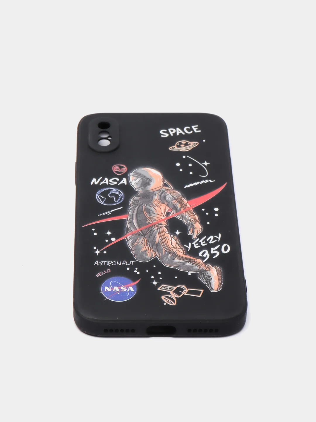 Хром чехол на телефон с принтом рисунком "NASA" iPhone 7/8 Plus, XS, XR, 11, 12 Pro, 13 Pro