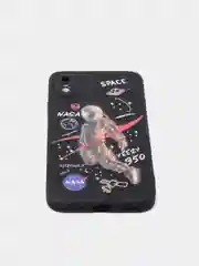 Хром чехол на телефон с принтом рисунком "NASA" iPhone 7/8 Plus, XS, XR, 11, 12 Pro, 13 Pro