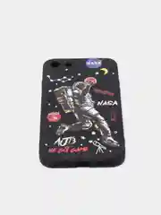 Черный чехол на телефон с принтом рисунком "NASA" iPhone 7/8 Plus, XS, XR, 11, 12 Pro, 13 Pro