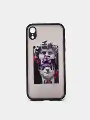 Серый чехол с принтом "Арт" на iPhone 7/ 8 plus/ XR / XS/ 11/ 12 pro/ 13, пластиковый