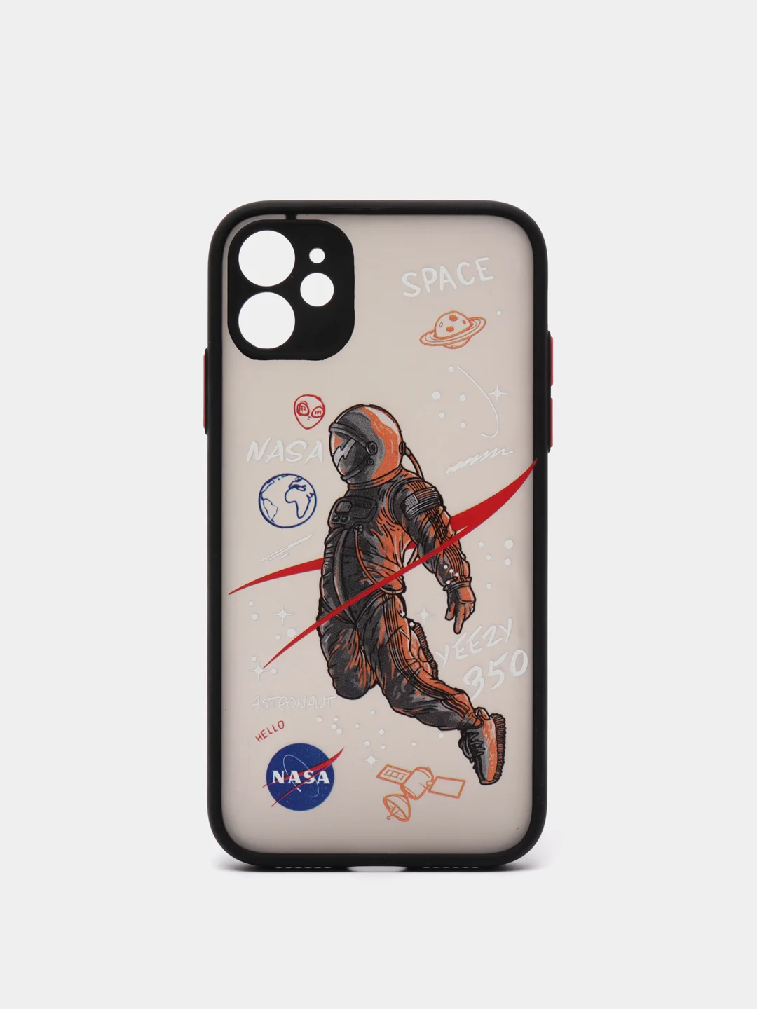 Хром чехол с принтом "NASA" для iPhone 7 / 8 / SE / XR / 11 / 12 / 12 Pro
