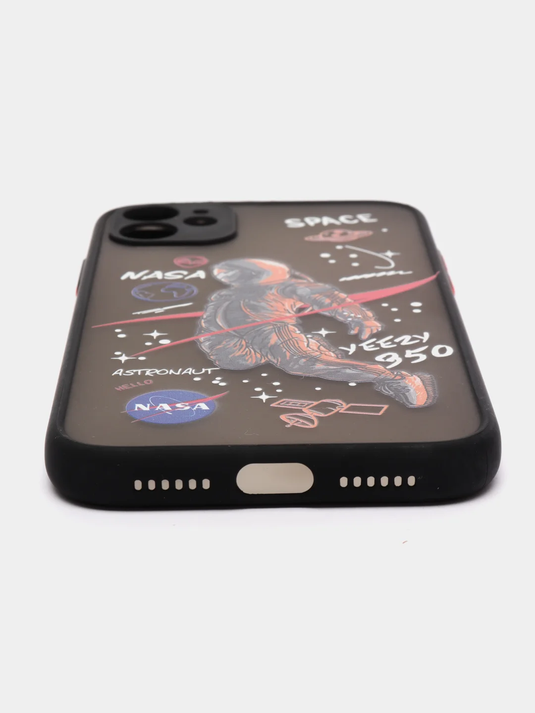 Белый чехол с принтом "NASA" для iPhone 7 / 8 / SE / XR / 11 / 12 / 12 Pro