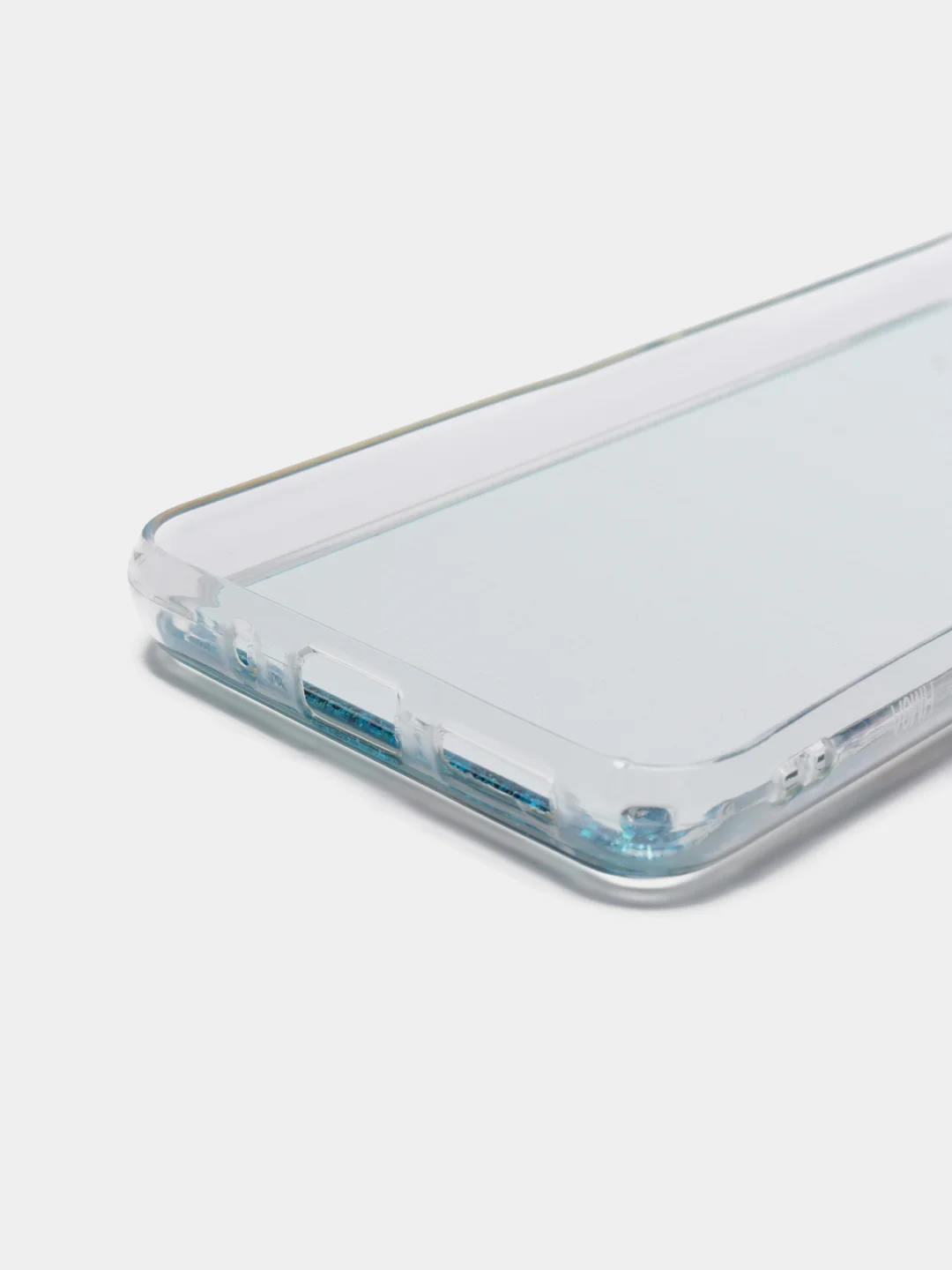 Небесно-голубой чехол Xiaomi Redmi 9A, Сяоми Редми 9А силиконовый переливающийся жидкий с блестками
