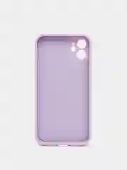 Сиреневый чехол силиконовый для Phone 11 с бархатной подкладкой