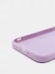 Сиреневый чехол силиконовый для Phone 11 с бархатной подкладкой