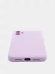 Сиреневый чехол силиконовый для Phone 11 с бархатной подкладкой