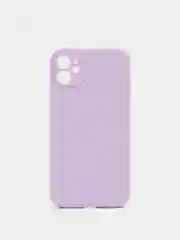Сиреневый чехол силиконовый для Phone 11 с бархатной подкладкой