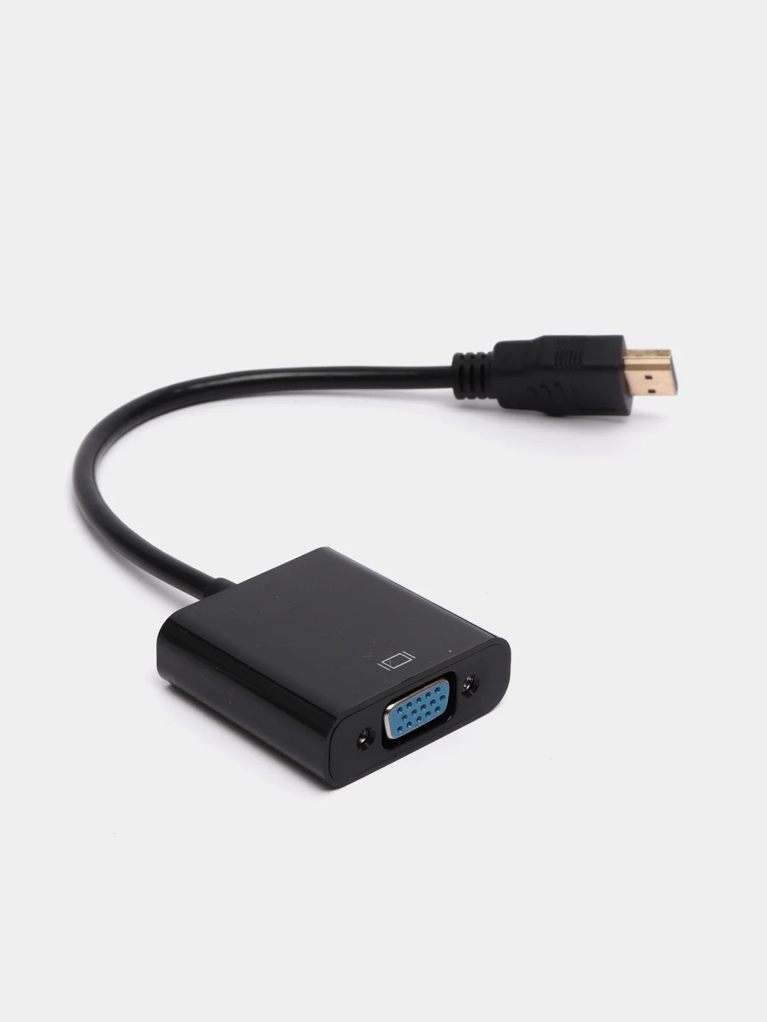 Черный адаптер-переходник HDMI(HDTV)-VGA, 2 вида, с аудио выходом и без