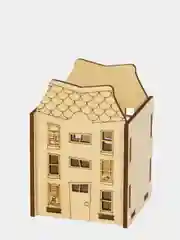 Бежевый органайзер-карандашница из дерева "Дом"