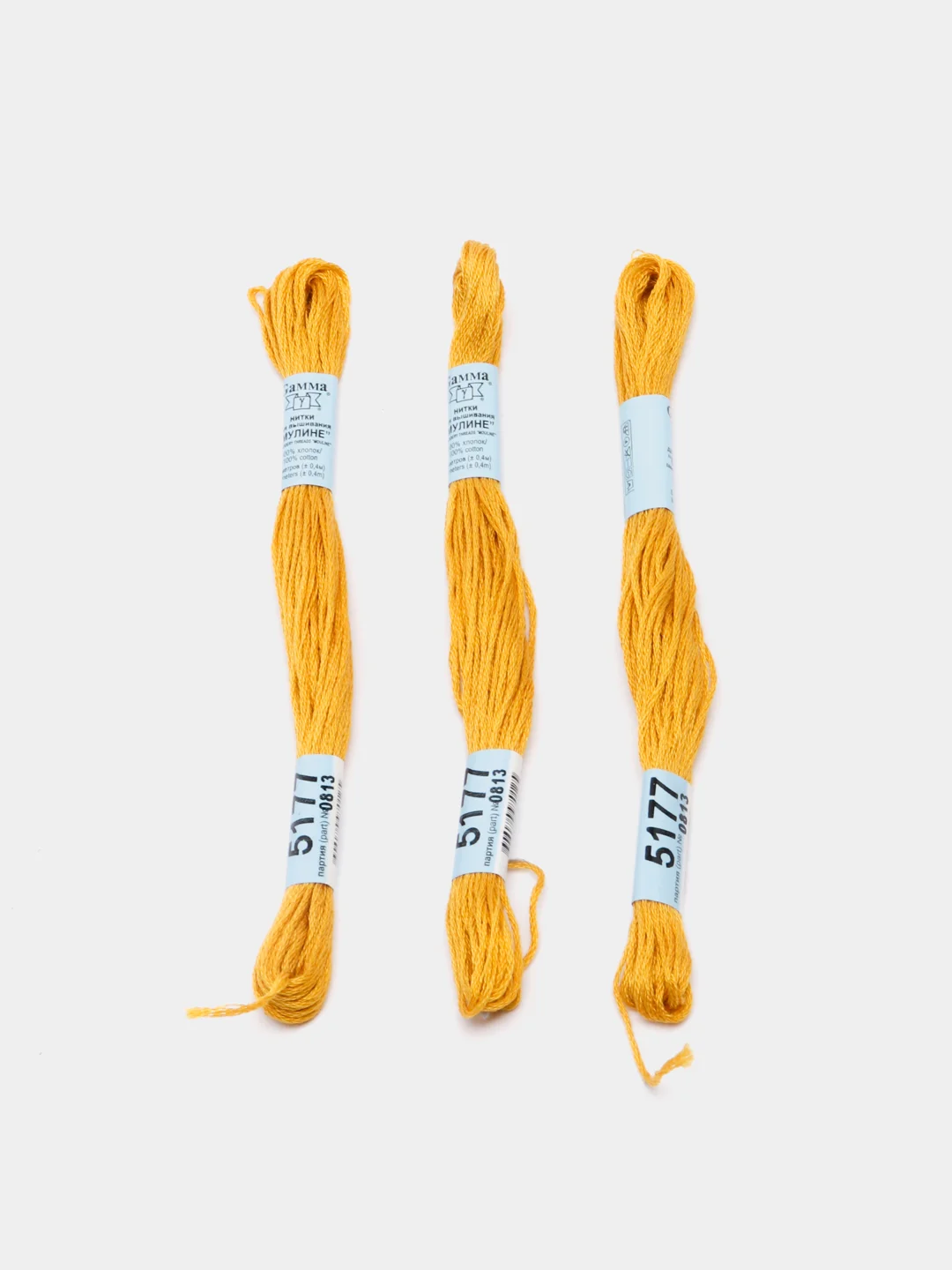 Лазурный мулине, нитки для вышивания Gamma, 100% хлопок, номера цветов 5170 - 5220