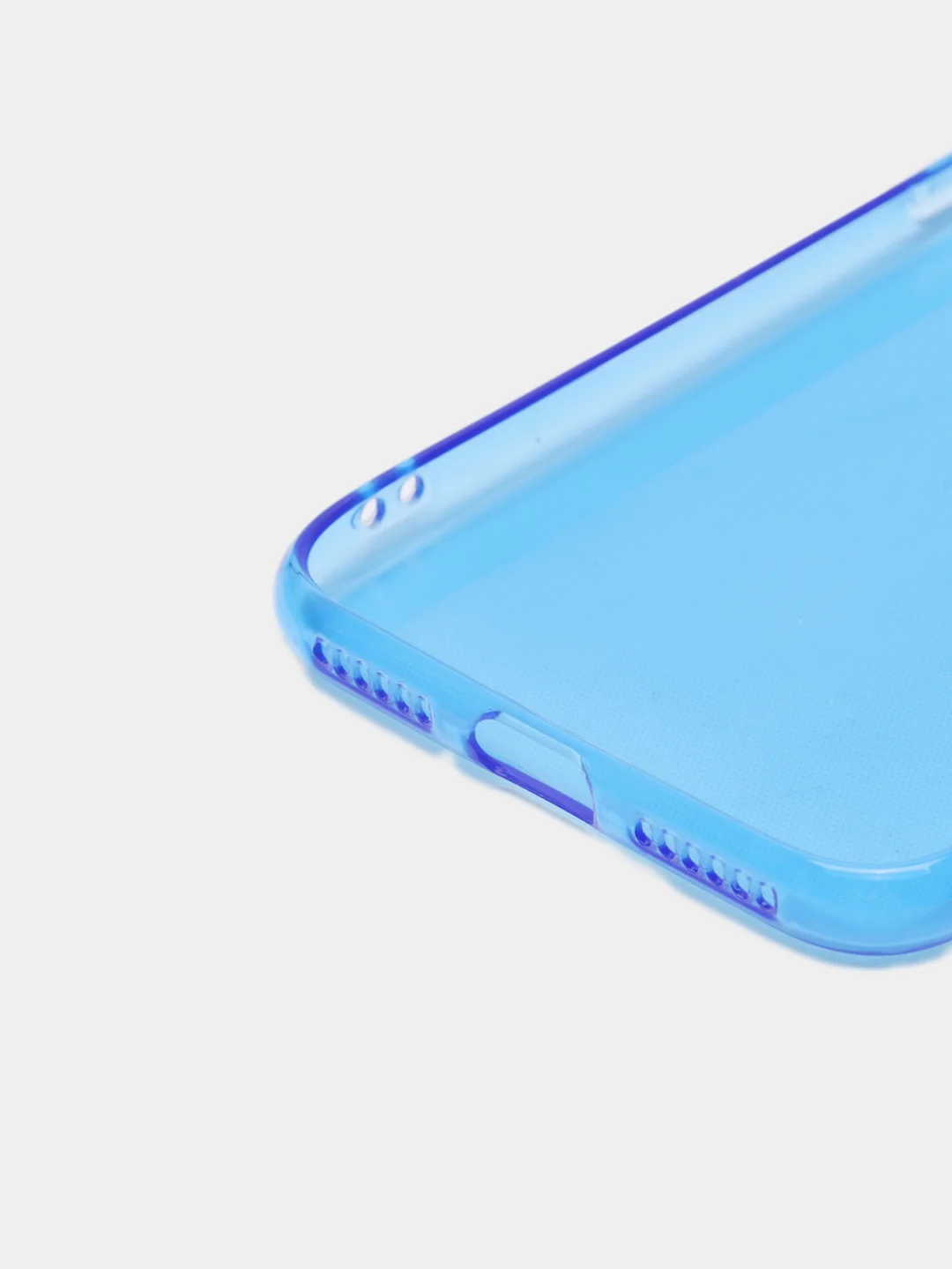 Синий чехол iPhone 11/12/7/7+/X/XR/11PRO MAX /12/12PRO MAX Плотный Цветной глянцевый   1.5mm