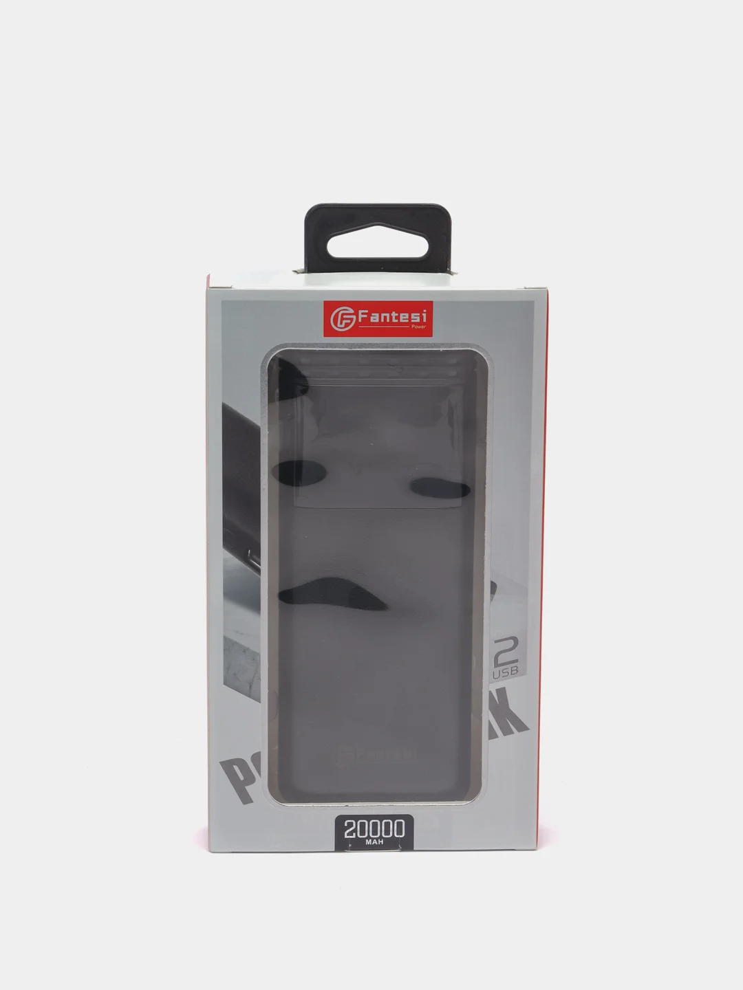 Черный внешний аккумулятор Power Bank Fantesi F34, с дисплеем и фонариком, 20000 mAh, белый