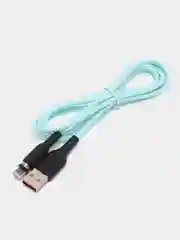 Белый кабель магнитный USB DENMEN D18L/D18T для зарядки Type-C / Lightning 2.4A