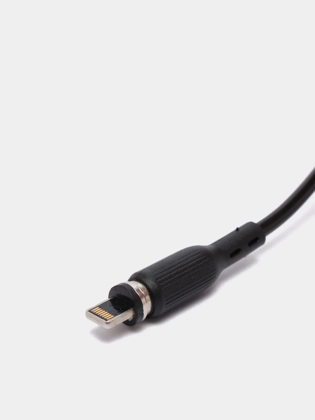 Черный кабель магнитный USB DENMEN D18L/D18T для зарядки Type-C / Lightning 2.4A