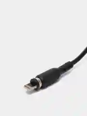 Черный кабель магнитный USB DENMEN D18L/D18T для зарядки Type-C / Lightning 2.4A