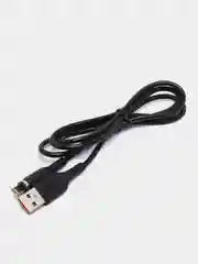 Черный кабель магнитный USB DENMEN D18L/D18T для зарядки Type-C / Lightning 2.4A