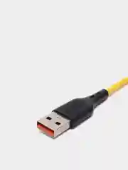 Желтый кабель магнитный USB DENMEN D18L/D18T для зарядки Type-C / Lightning 2.4A