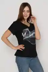 Черный женская футболка "Муар"