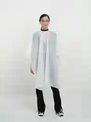 Белый пеньюар парикмахерский для стрижки, базовый