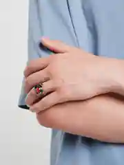 Алый перстень с вставкой, безразмерный