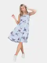 Небесно-голубой сарафан женский