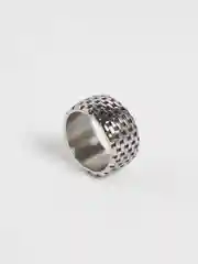 Серебряный кольцо из титановой стали с кирпичным узором