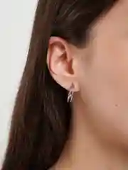 Серый серьги-кольца, гвоздики