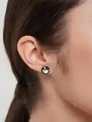 Черный комплект из двух сережек