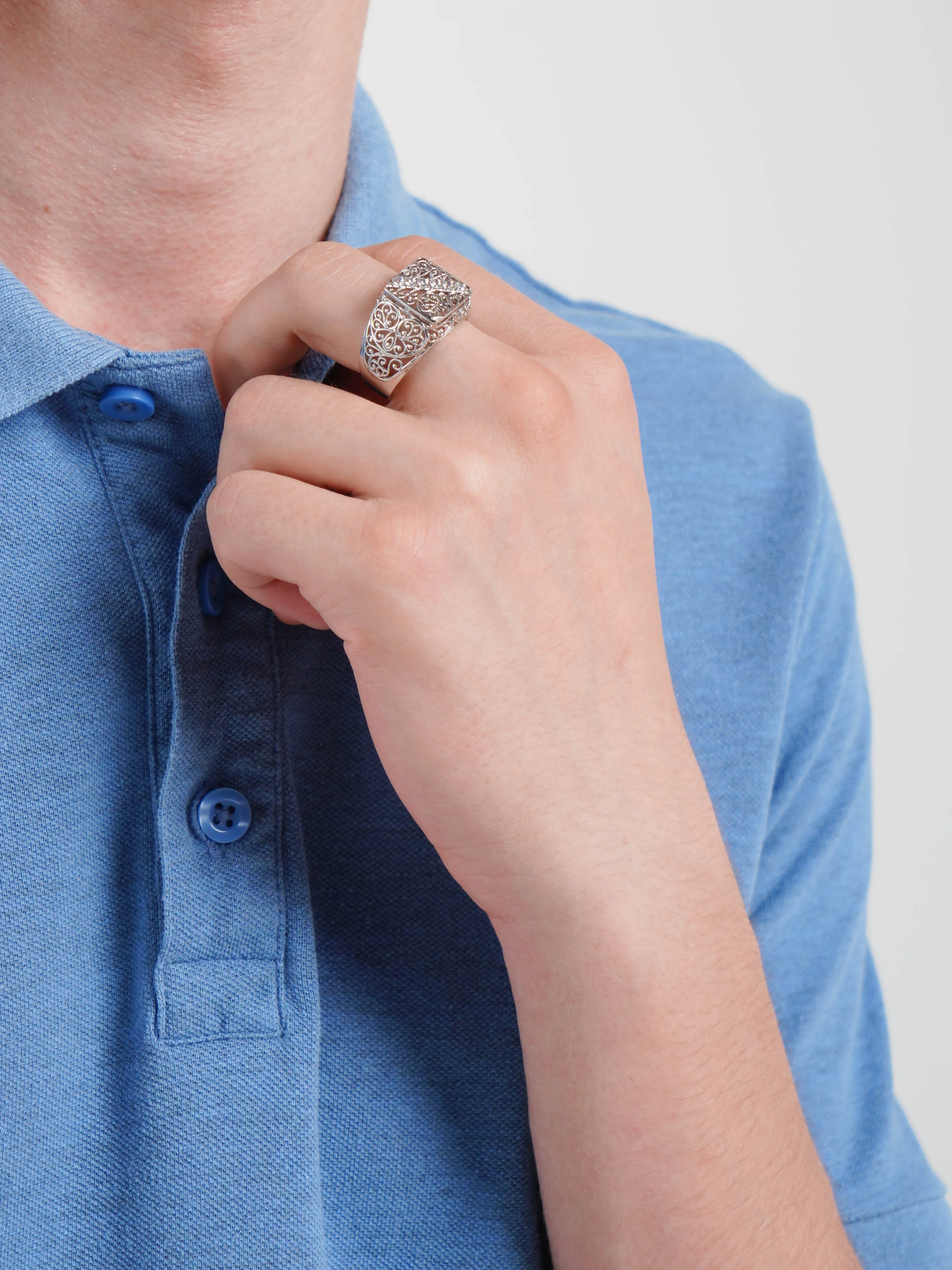 Серебряный кольцо-печатка Xuping Jewelry, родирование