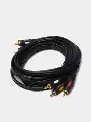 Кабель шнур 3 RCA 3RCA позолоченный, длина 3 метра
