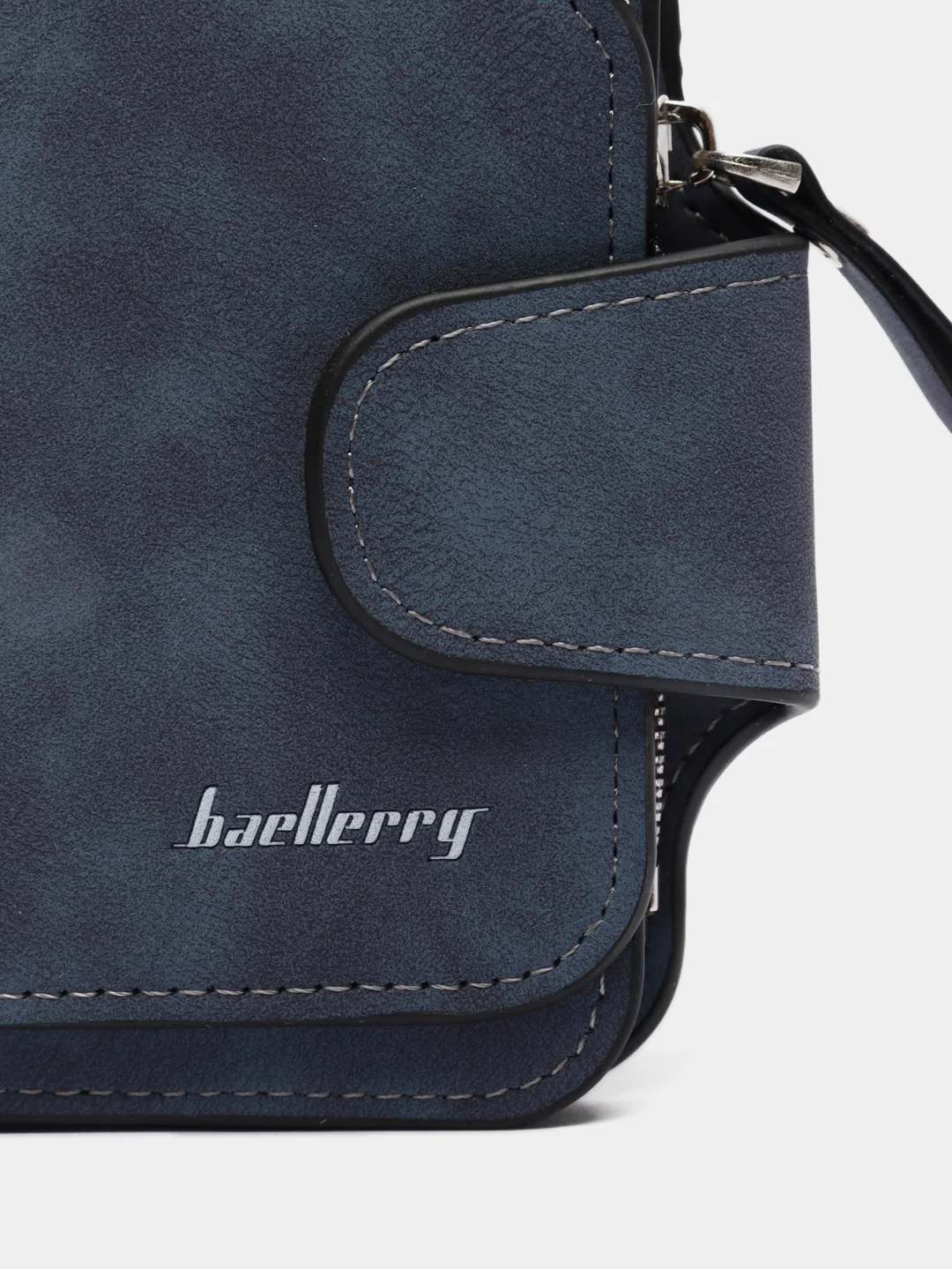 Темно-синий женский кошелек Baellery mini из замшевой экокожи, 10 цветов