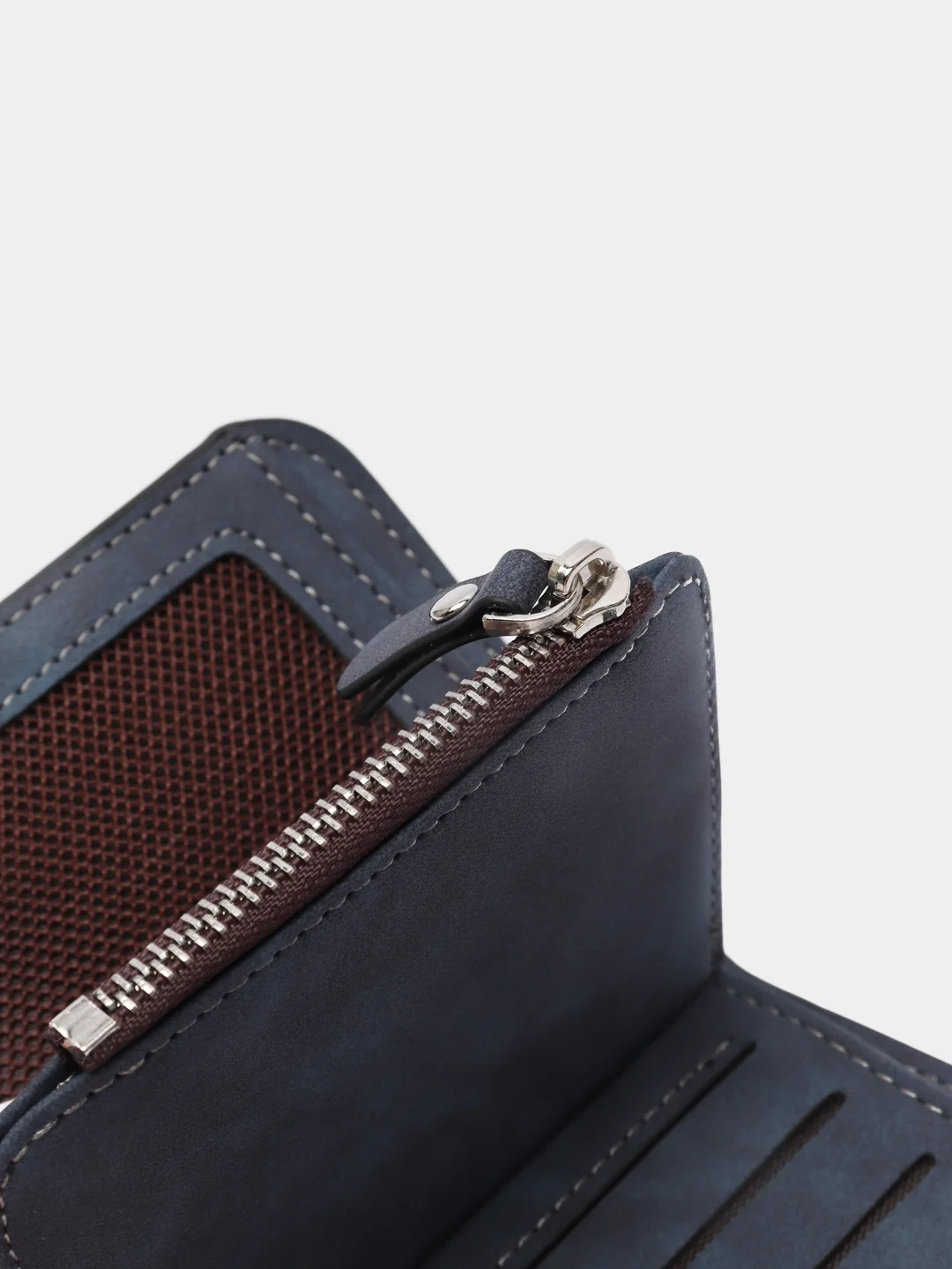 Темно-синий женский кошелек Baellery mini из замшевой экокожи, 10 цветов