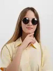 Черный солнцезащитные очки, круглые