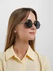 Черный солнцезащитные очки, круглые