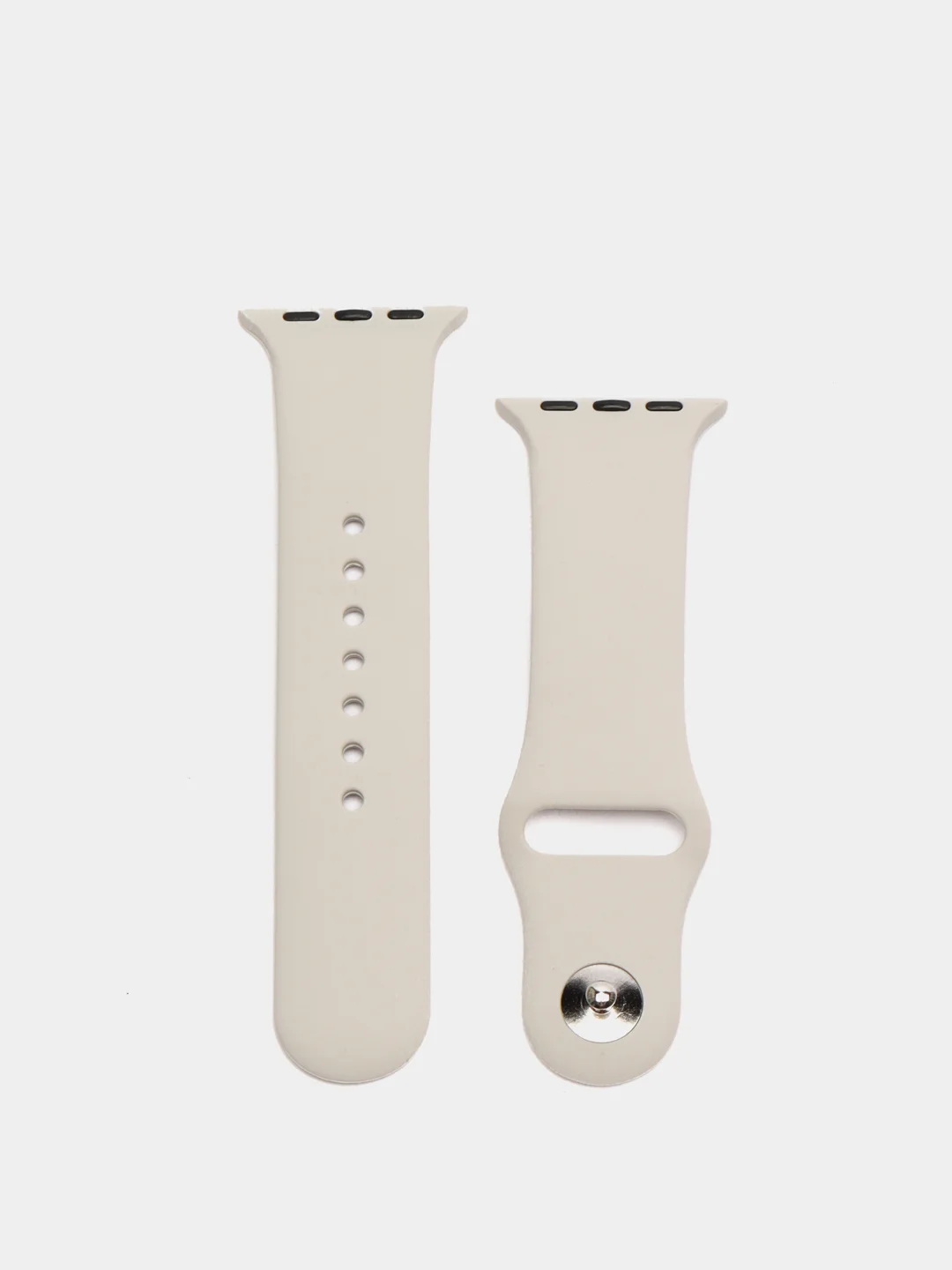 Серебряный силиконовый ремешок для Apple Watch 3, 4, 5, 6, 7, SE на 38/42/40/44