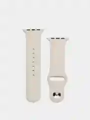Серебряный силиконовый ремешок для Apple Watch 3, 4, 5, 6, 7, SE на 38/42/40/44