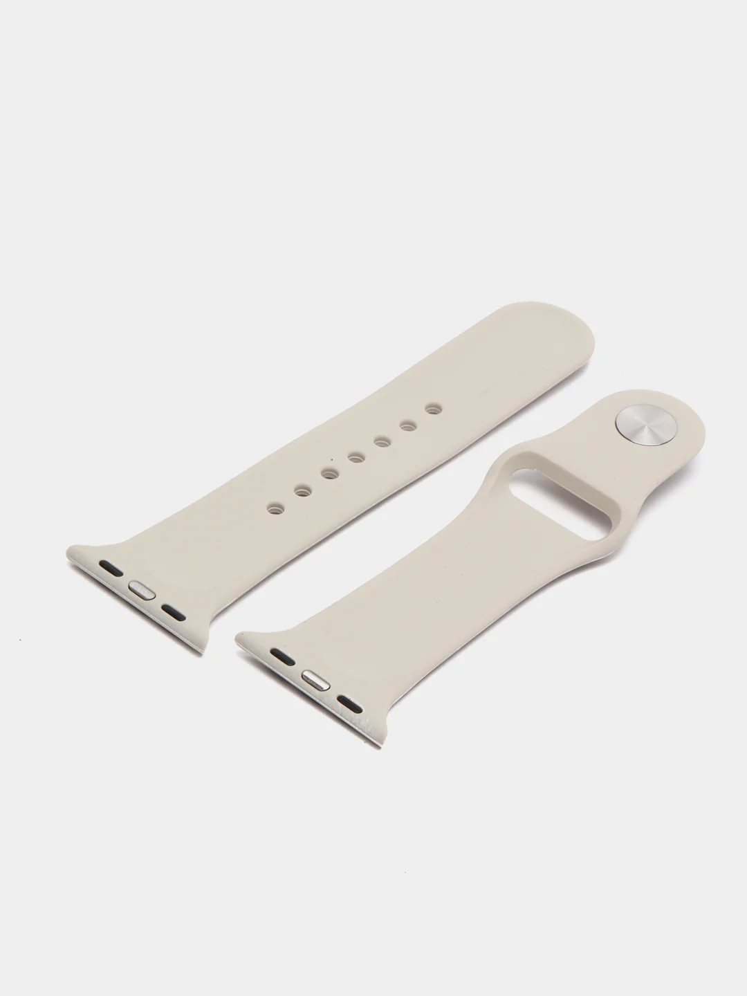 Серебряный силиконовый ремешок для Apple Watch 3, 4, 5, 6, 7, SE на 38/42/40/44
