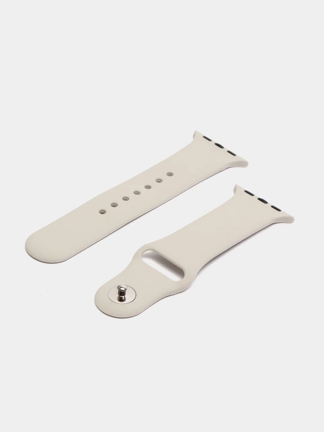 Серебряный силиконовый ремешок для Apple Watch 3, 4, 5, 6, 7, SE на 38/42/40/44